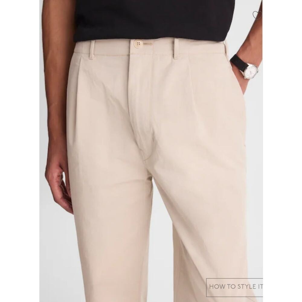 NWT Madewell Pleated Chino Pants in Uniform Twill Beige 33 - Picture 2 of 11